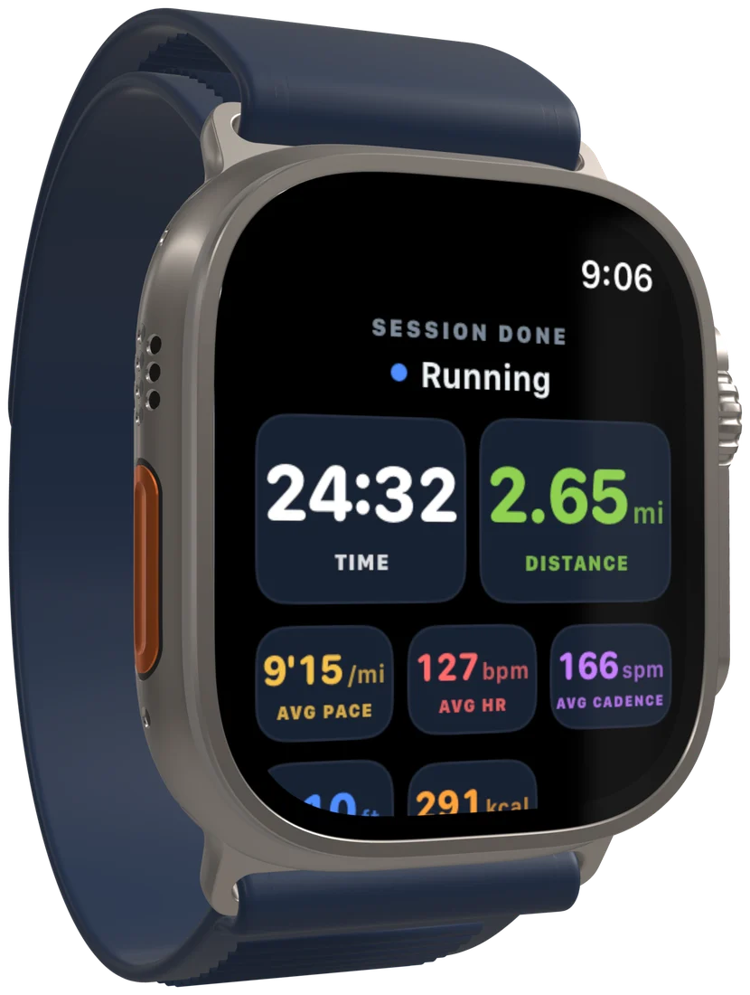 The end-of-workout recap on the watch