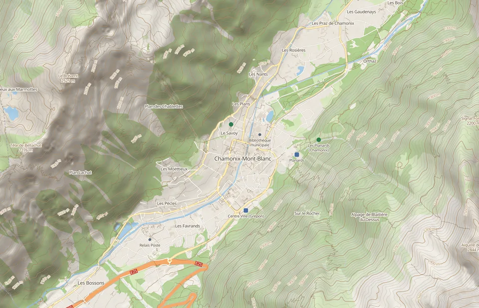 The topo map: every valley reads clearly