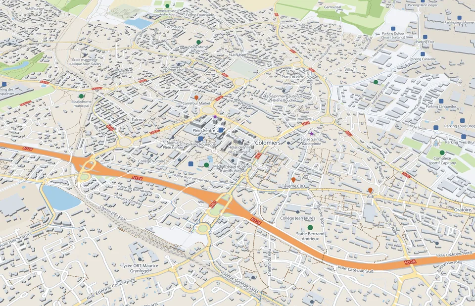 The city map, crisp and readable